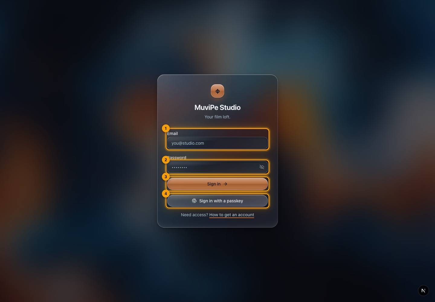The sign-in page.