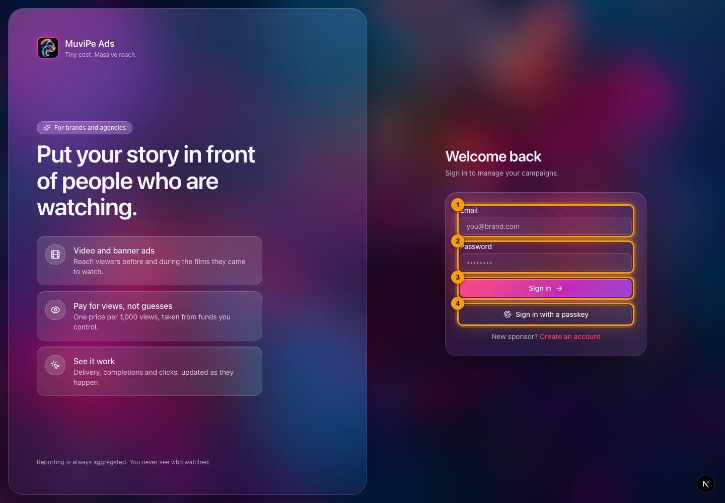 The sign-in page.
